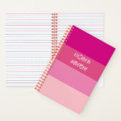 Carnet Blocage de couleur rose, bande horizontale (À l'intérieur)