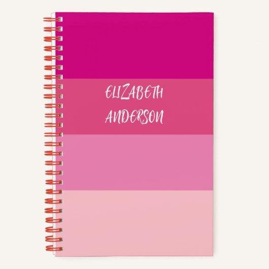 Carnet Blocage de couleur rose, bande horizontale (Recto)
