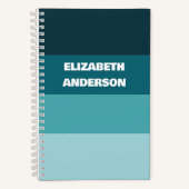 Carnet Blocage de couleur Turquoise Bande horizontale (Recto)