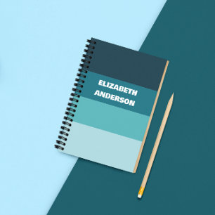 Carnet Blocage de couleur Turquoise Bande horizontale