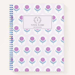 Carnet Blockprint inspiré rose floral