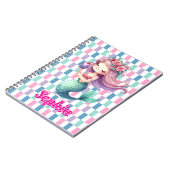 Carnet Blocs de sirène motif nom rose (Côté gauche)