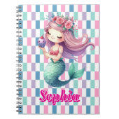 Carnet Blocs de sirène motif nom rose (Devant)