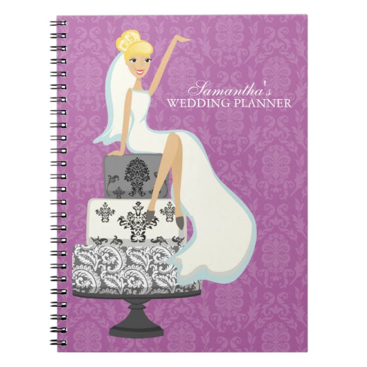 Carnet Blonde Bride sur gâteau Mariage {orchid} (Devant)