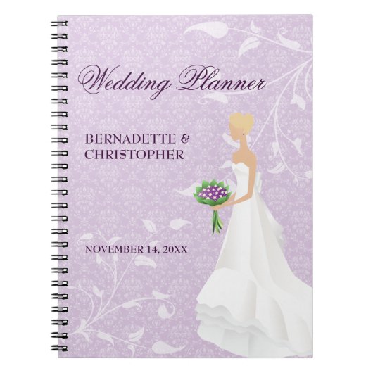 Carnet Blonde Bride violet Wedding planner (Devant)