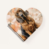 Carnet Bloodhound Dog Lover and Peach Blossoms (Devant)