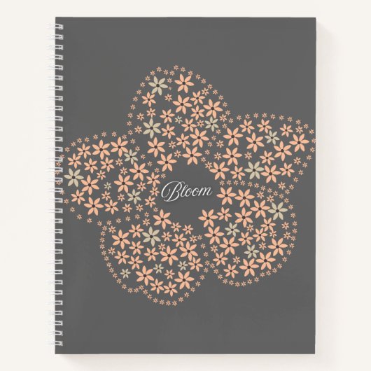 Carnet Bloom Floral Design – Dark Elegant Design (Devant)