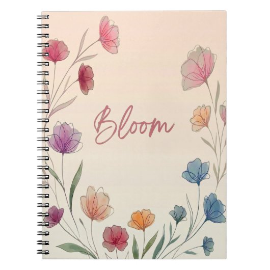 Carnet Bloom Floral Soft Pastel Inspirational (Devant)