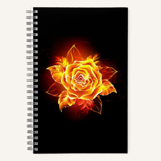 Carnet Blooming Fire Rose (Recto)