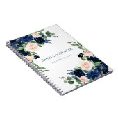Carnet Blooms Chics | Floral bleu marine et rose pâle (Côté Droit)