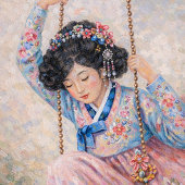 Carnet Blossom Swing – A Dream of Spring in Hanbok Notebo