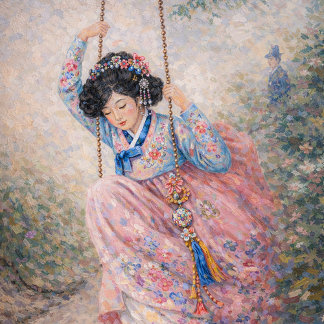 Carnet Blossom Swing – Un rêve de printemps en Hanbok
