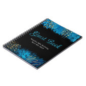 Carnet Blue Alcohol Ink Birthday Party Guest Book (Côté gauche)