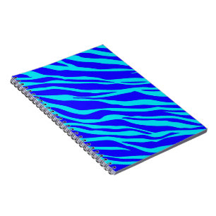 Carnet Blue and Aqua Zebra Striped