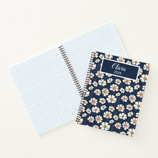 Carnet Blue and Floral Pattern (Intérieur)