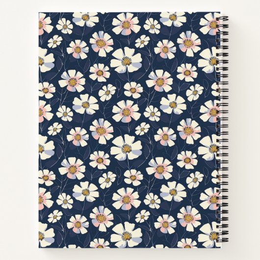 Carnet Blue and Floral Pattern (Dos)