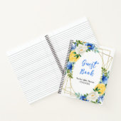 Carnet Blue and Yellow Floral Baby Shower Guest Book (Intérieur)