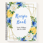 Carnet Blue and Yellow Floral Recipe Book (Devant)