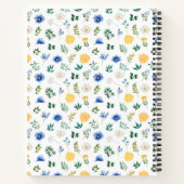 Carnet Blue and Yellow Floral Recipe Book (Dos)