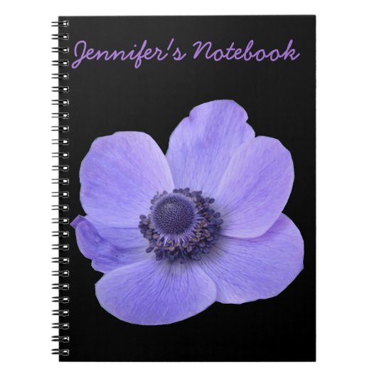Carnet Blue Anemone Customizable Notebook (Devant)