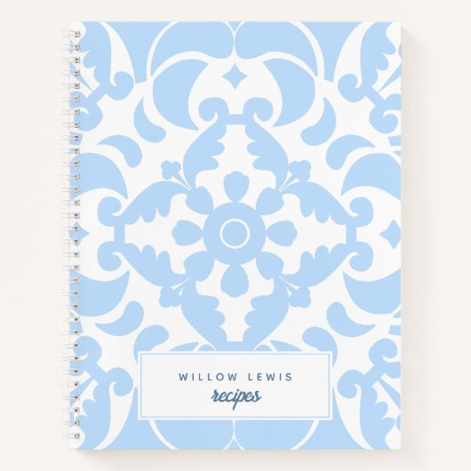 Carnet Blue Azulejos Portugal Méditerranée Recette (Devant)