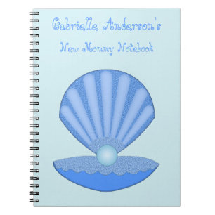 Carnet Blue Baby Boy Coquille d'huîtres et Pearl New Mom