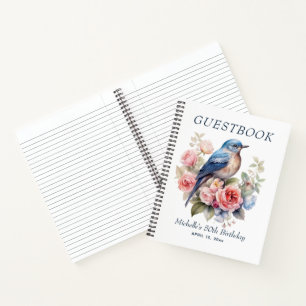 Carnet Blue Bird Rose Floral 50e anniversaire