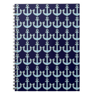 Carnet blue boat nautical anchor pattern