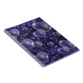 Carnet Blue Bubble Hearts mignon Girly 90's Style Design (Côté Droit)