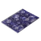 Carnet Blue Bubble Hearts mignon Girly 90's Style Design (Côté gauche)