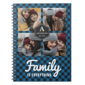 Carnet Blue Buffalo Plaid Lumberjack Family Photo Collage (Devant)
