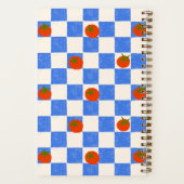 Carnet Blue Checker Tomato Pattern Personalized Name (Verso)