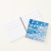 Carnet Blue Coast Birds Moderne Aquarelle Art (Intérieur)