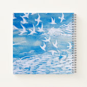 Carnet Blue Coast Birds Moderne Aquarelle Art (Dos)