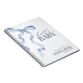 Carnet Blue Coquette Bow Girl Baby Gift Ma première année (Côté Droit)