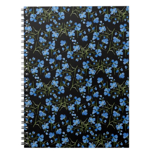 Carnet Blue Cosmos Flowers (Devant)