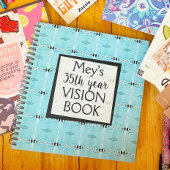 Carnet Blue Custom Name Anniversaire Vision Book