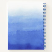 Carnet Blue Custom Watercolor Wash Nom du script Sketch (Dos)