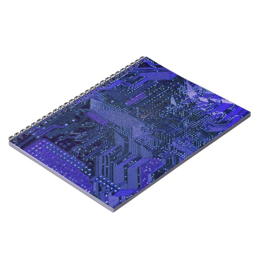 Carnet Blue Cyber Circuit Board Tech Electronique (Côté gauche)