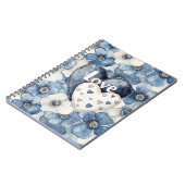 Carnet Blue Denim Coeurs Fleurs Amour (Côté gauche)