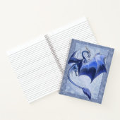 Carnet Blue "Dragon of Winter" Snowflakes Imaginaire Art (Intérieur)