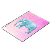 Carnet Blue Elephant on Dreamy Pink Watercolors (Côté gauche)