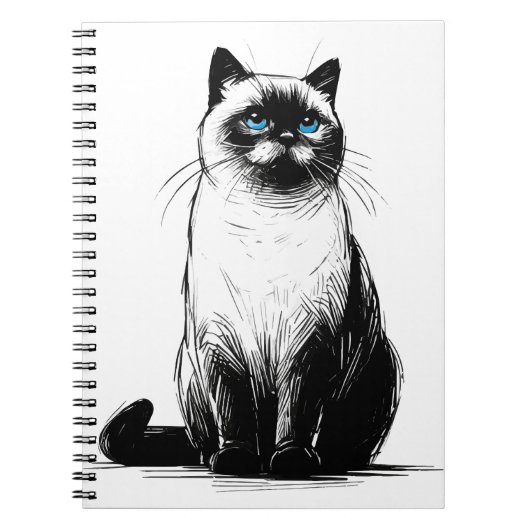 Carnet Blue-Eyed Gaze - Siamese Cat (Devant)
