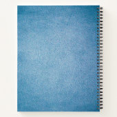 Carnet Blue Faux Cuir Texture design personnalisé (Dos)