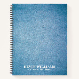 Carnet Blue Faux Cuir Texture design personnalisé