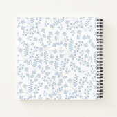 Carnet Blue Floral Cute Chic Motif Monogrammes Initiales (Dos)