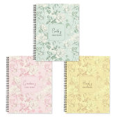 Carnet Blue Floral French Toile Flower Custom Name Recipe