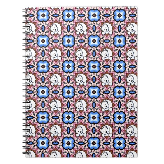 Carnet Blue Floral Westie (Devant)