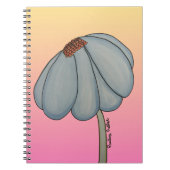 Carnet Blue Flower with pink background (Devant)