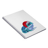 Carnet Blue frog with Santa hat. (Côté Droit)